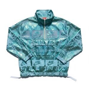 Nike Women's Sportswear Teal Aqua Metallic Half Zip Size Small 914210 Jacket
